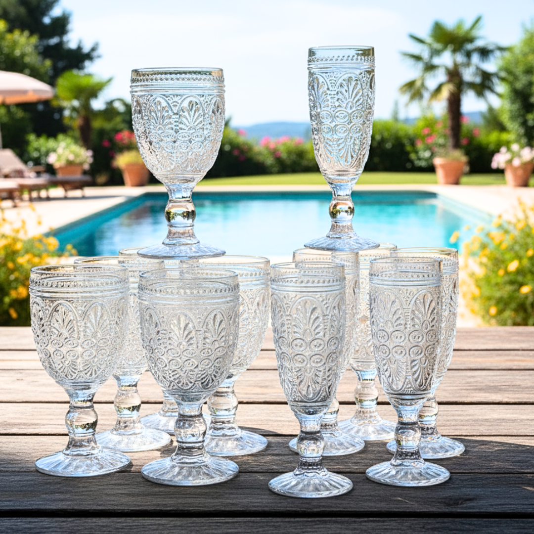 Juego 6 Copas Champagne y 6 Copas Trans