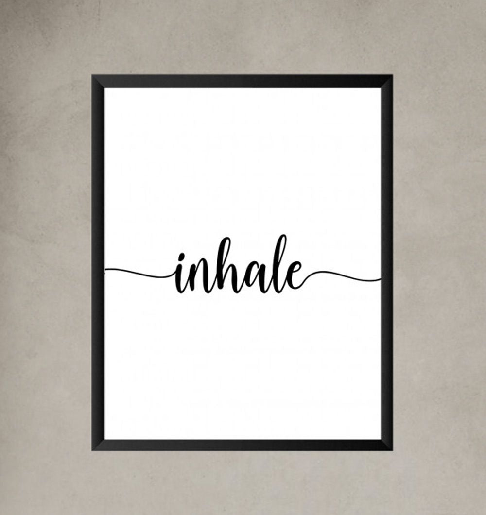 Cuadro Inhale 60 x 45 Cm Negro