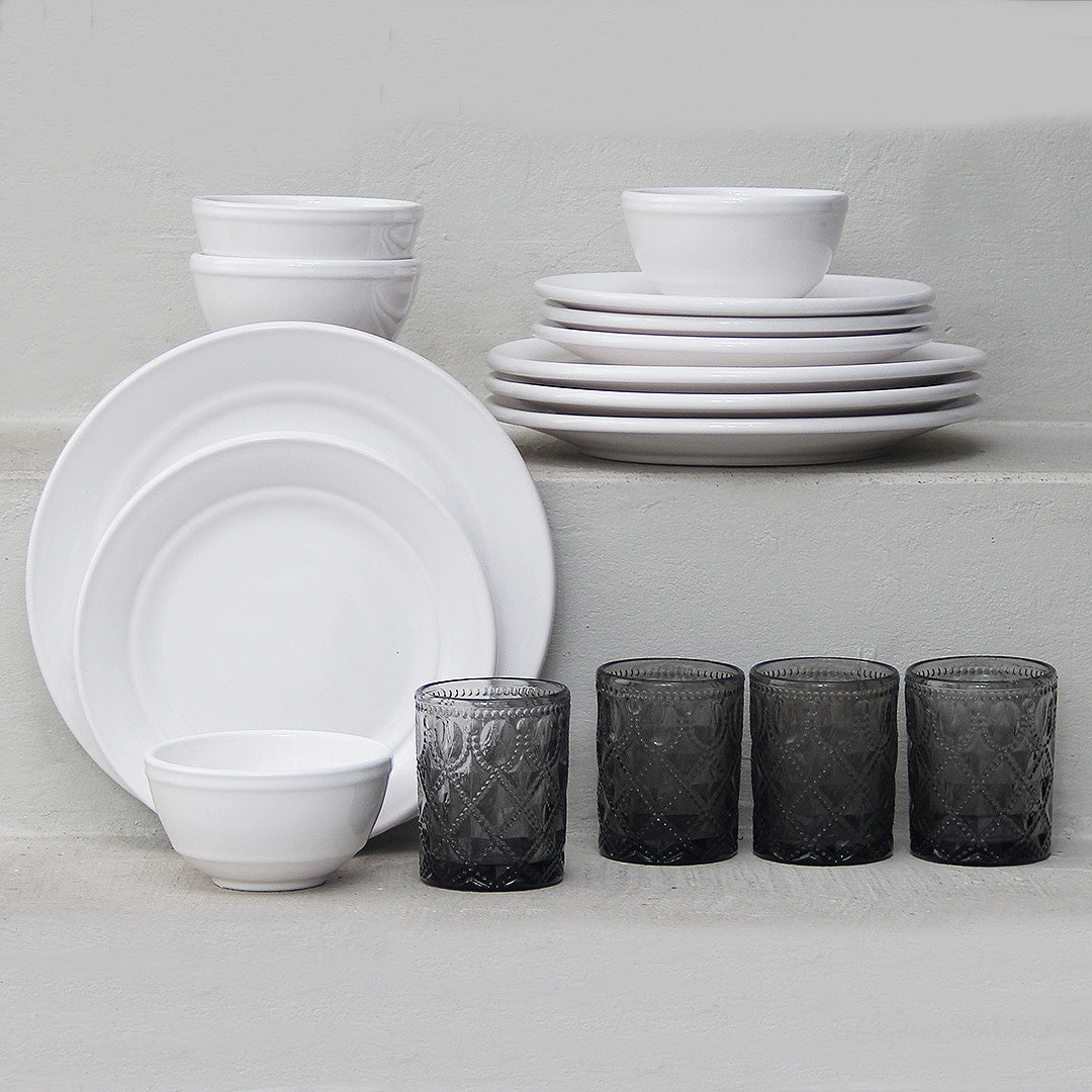 Juego 16 Piezas Lisboa/Vaso Diamond Grey