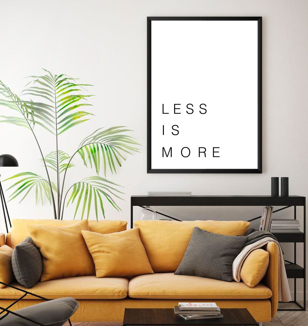 Cuadro Less is More Negro 60x45 cm