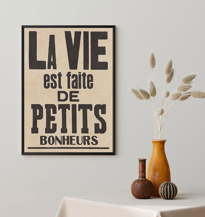 Cuadro Frase LA VIE 60x80 cm