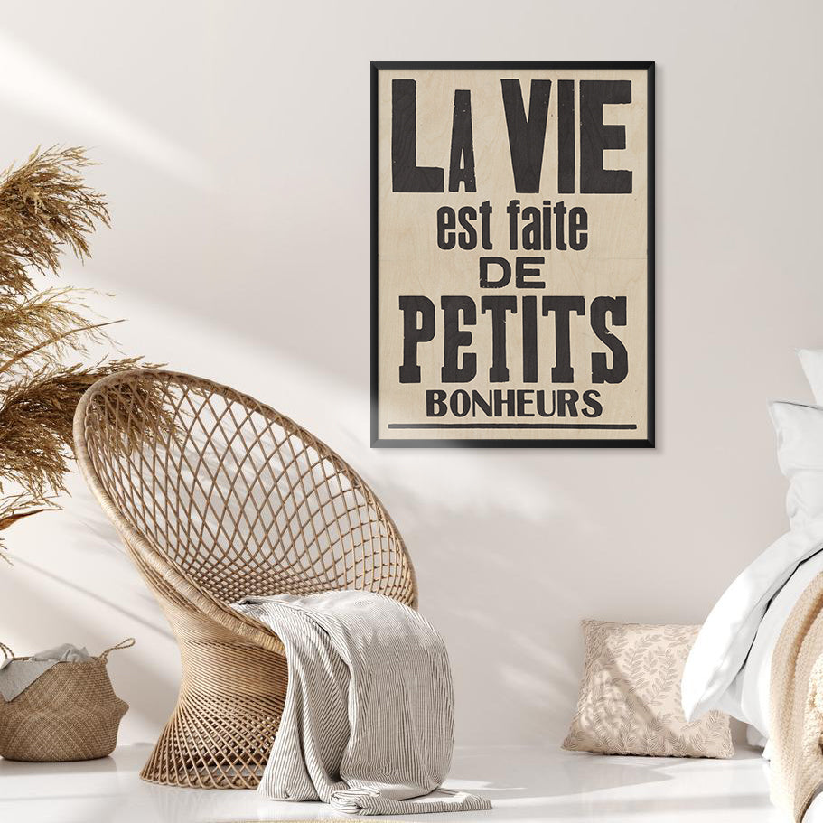 Cuadro Frase LA VIE 60x80 cm
