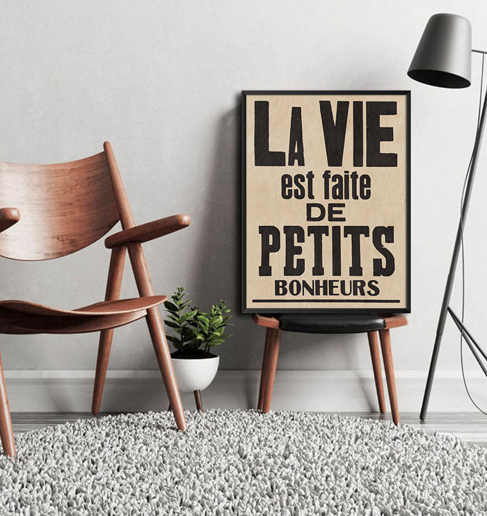 Cuadro Frase LA VIE 60x45 cm