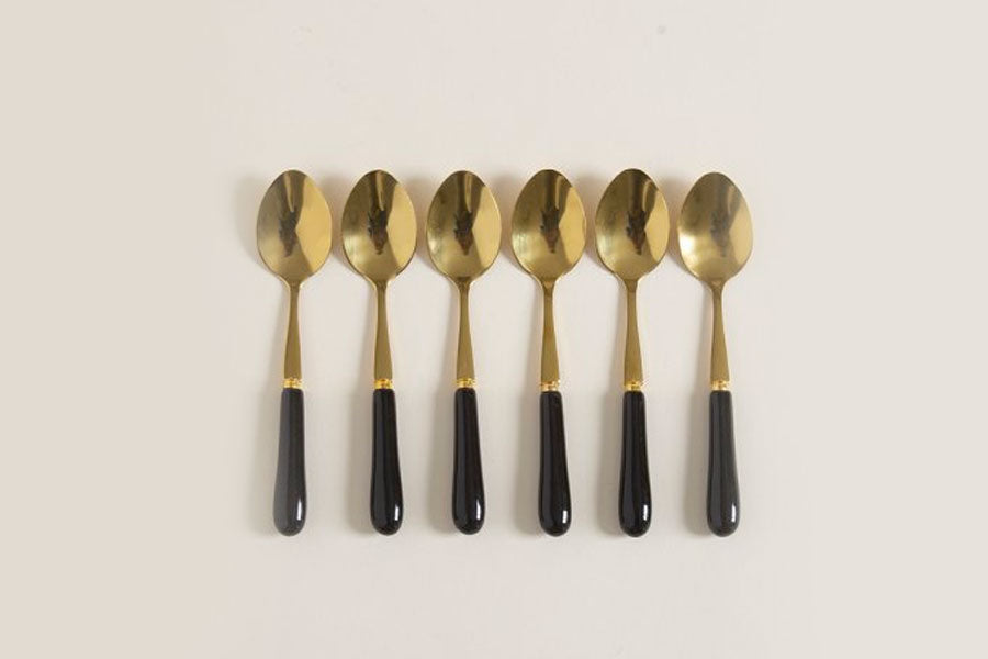 Set x 6 Cucharitas Dorado 15 cm Black