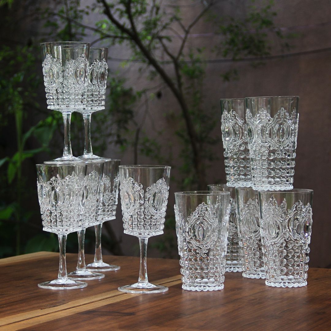 Juego 6 Copas + 6 Vasos Altos Acrílico Imperial