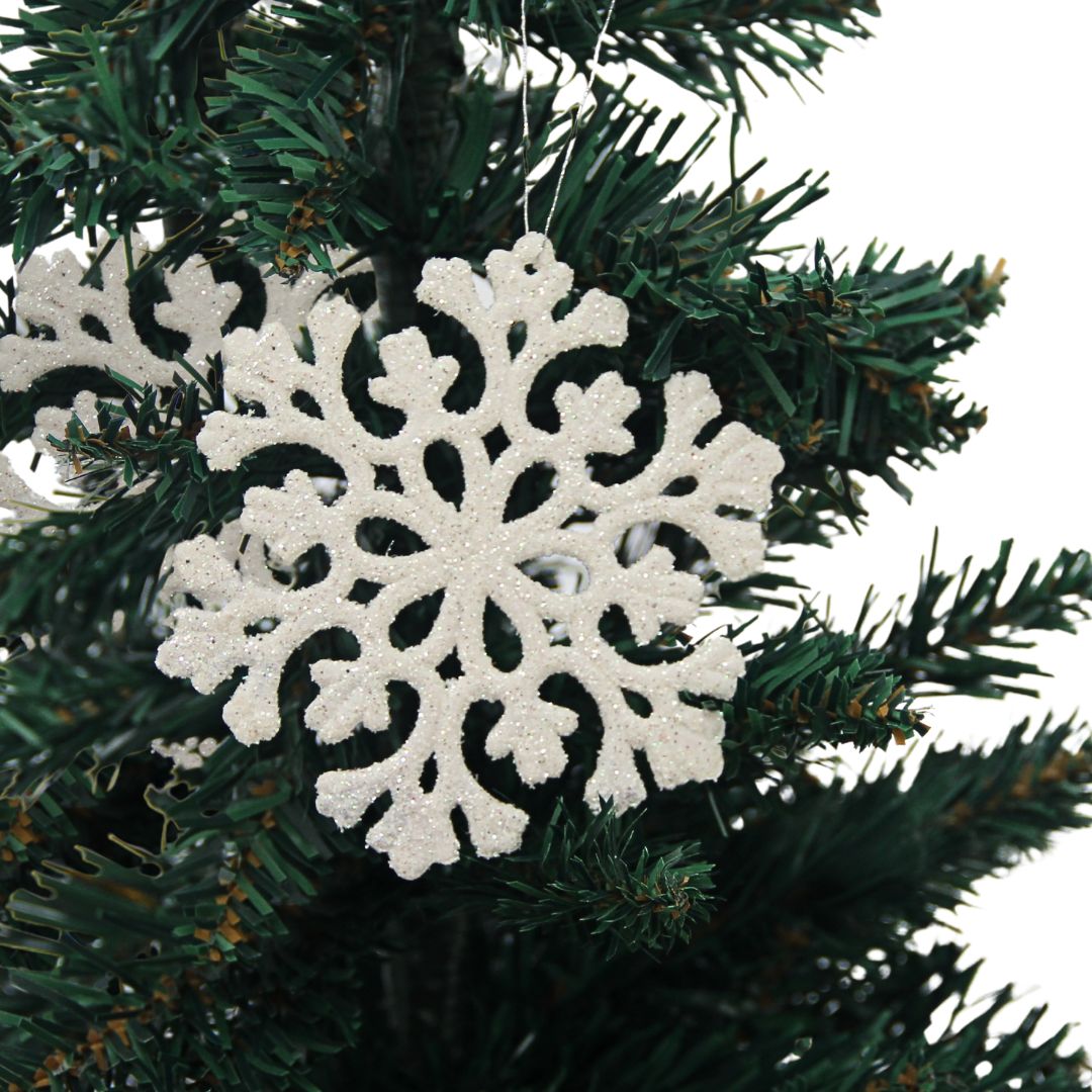 Adorno White Snowflake x 10 Piezas