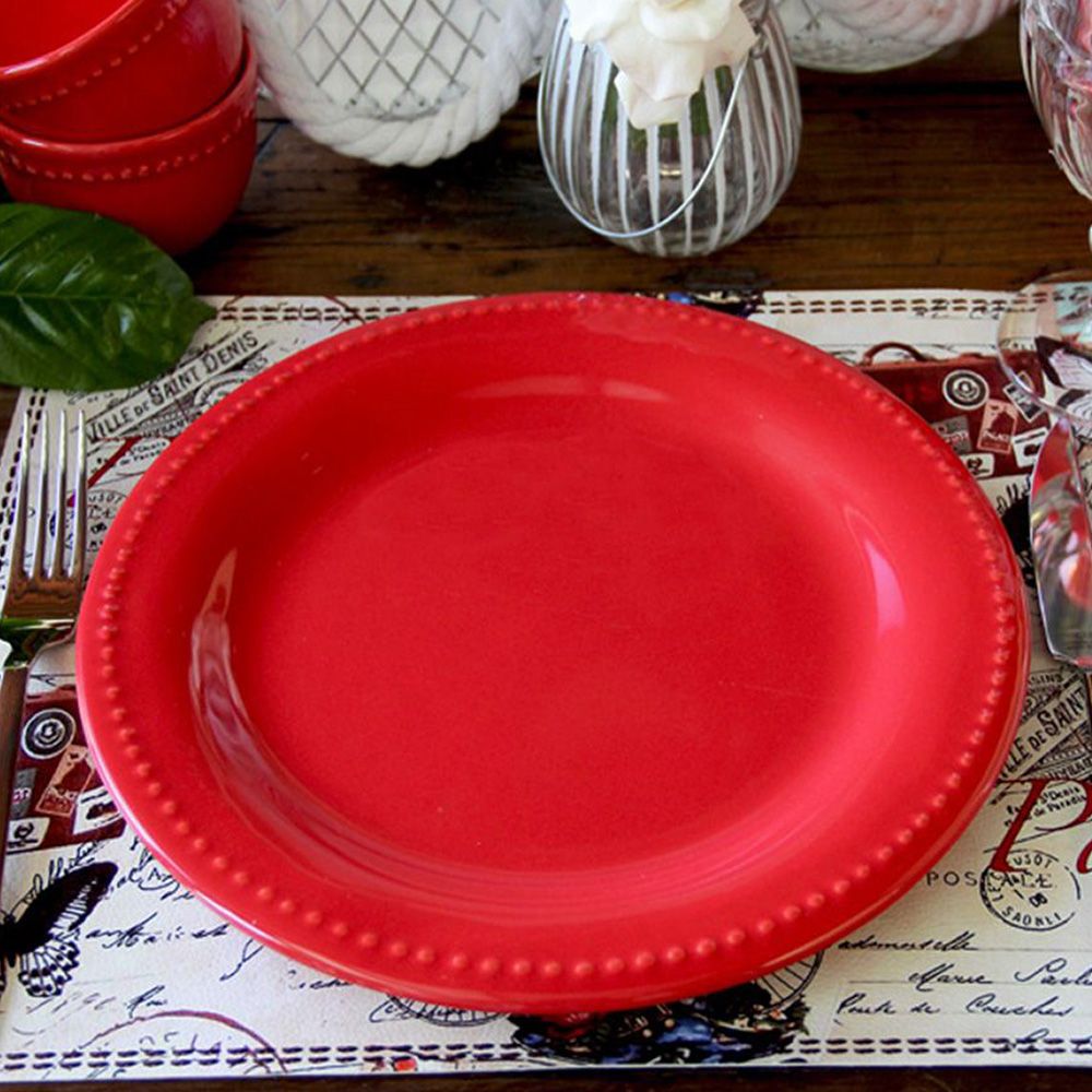 Plato Playo Queen Rojo