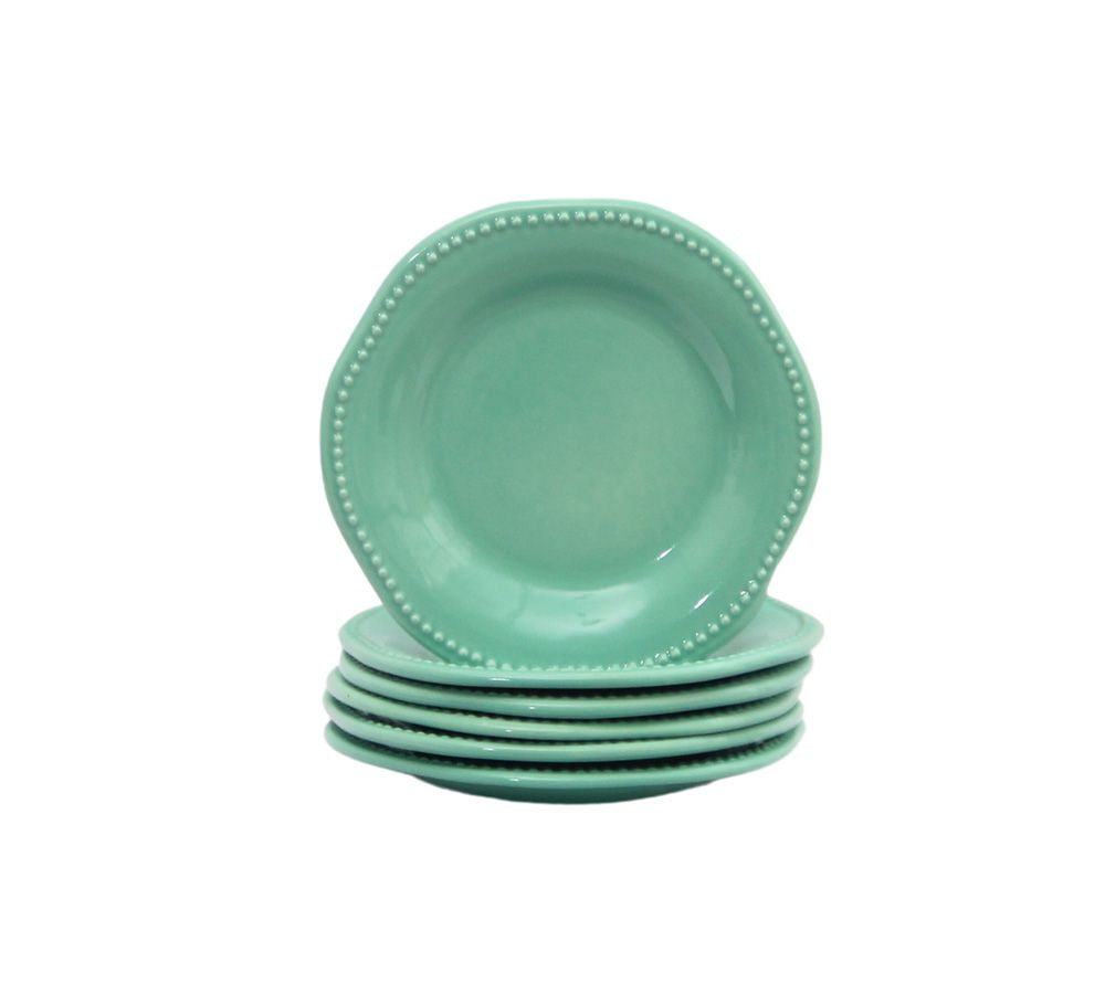 Pack 6 Platos Postre Queen Menta