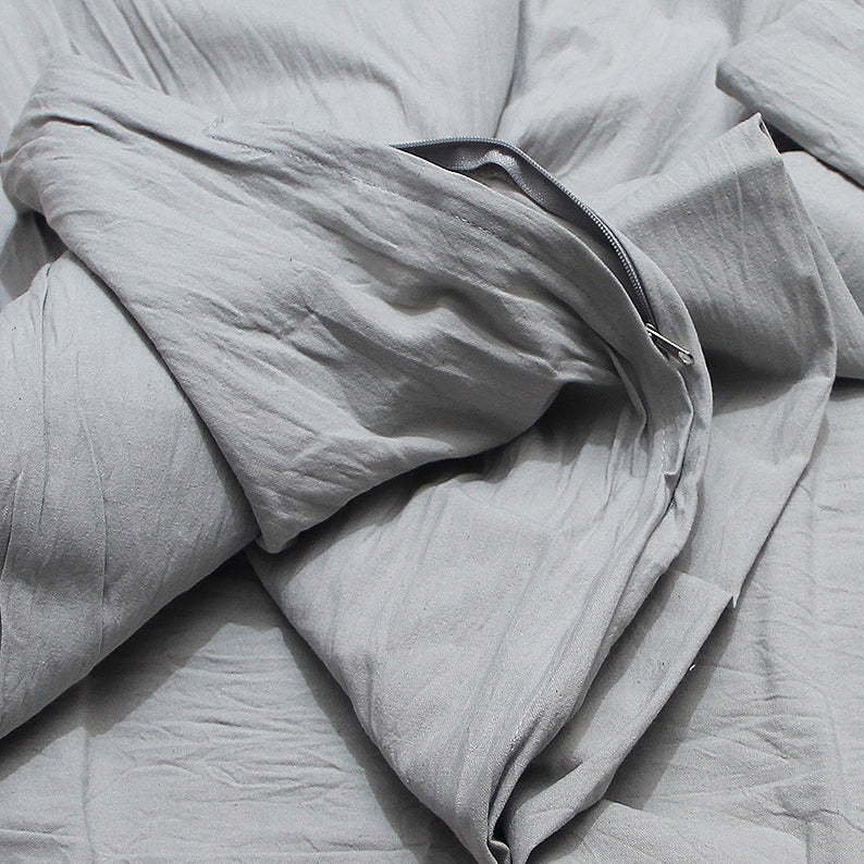 Funda de Edredón King Tusor Gris Cemento