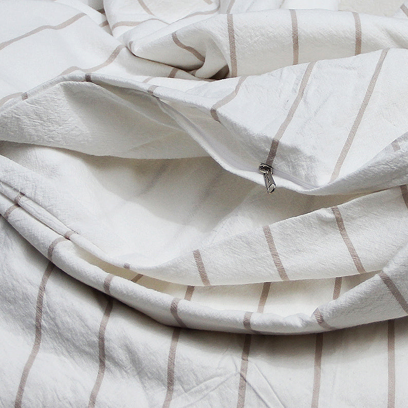 Funda de Edredón Queen Tusor Stripes Beige