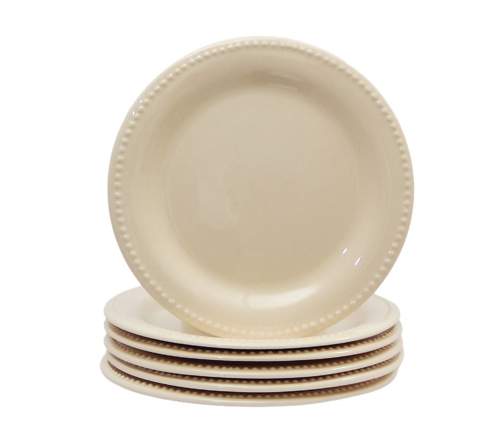 Pack 6 Platos Playos Queen Crema