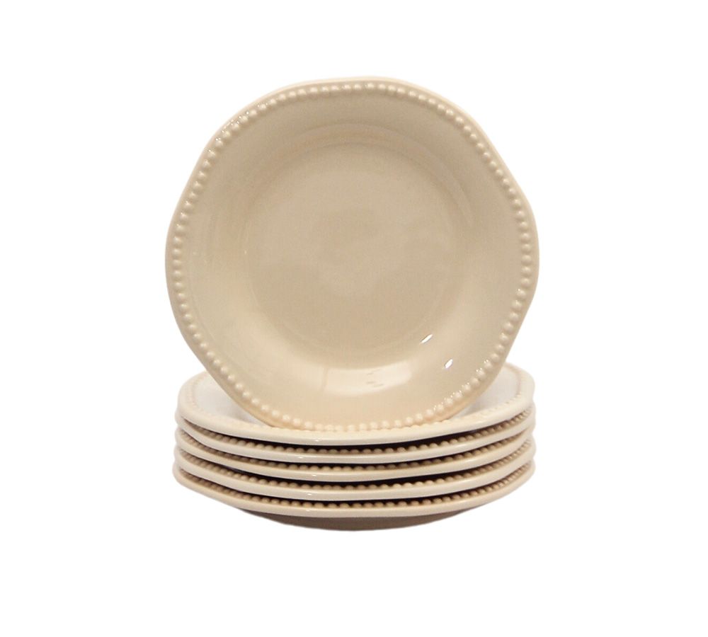 Pack 6 Platos Postre Queen Crema