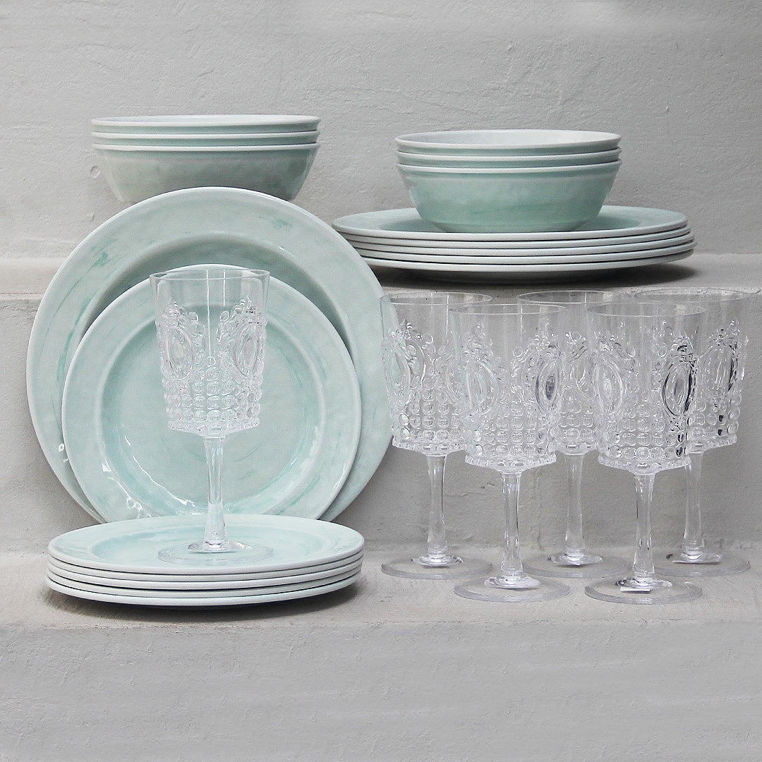 Juego 24 Piezas Melamina Menta/Copas Imperial