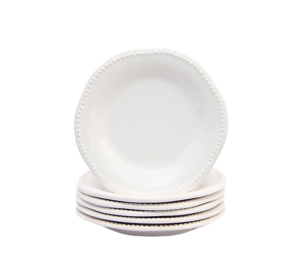 Pack 6 Platos Postre Queen Blanco