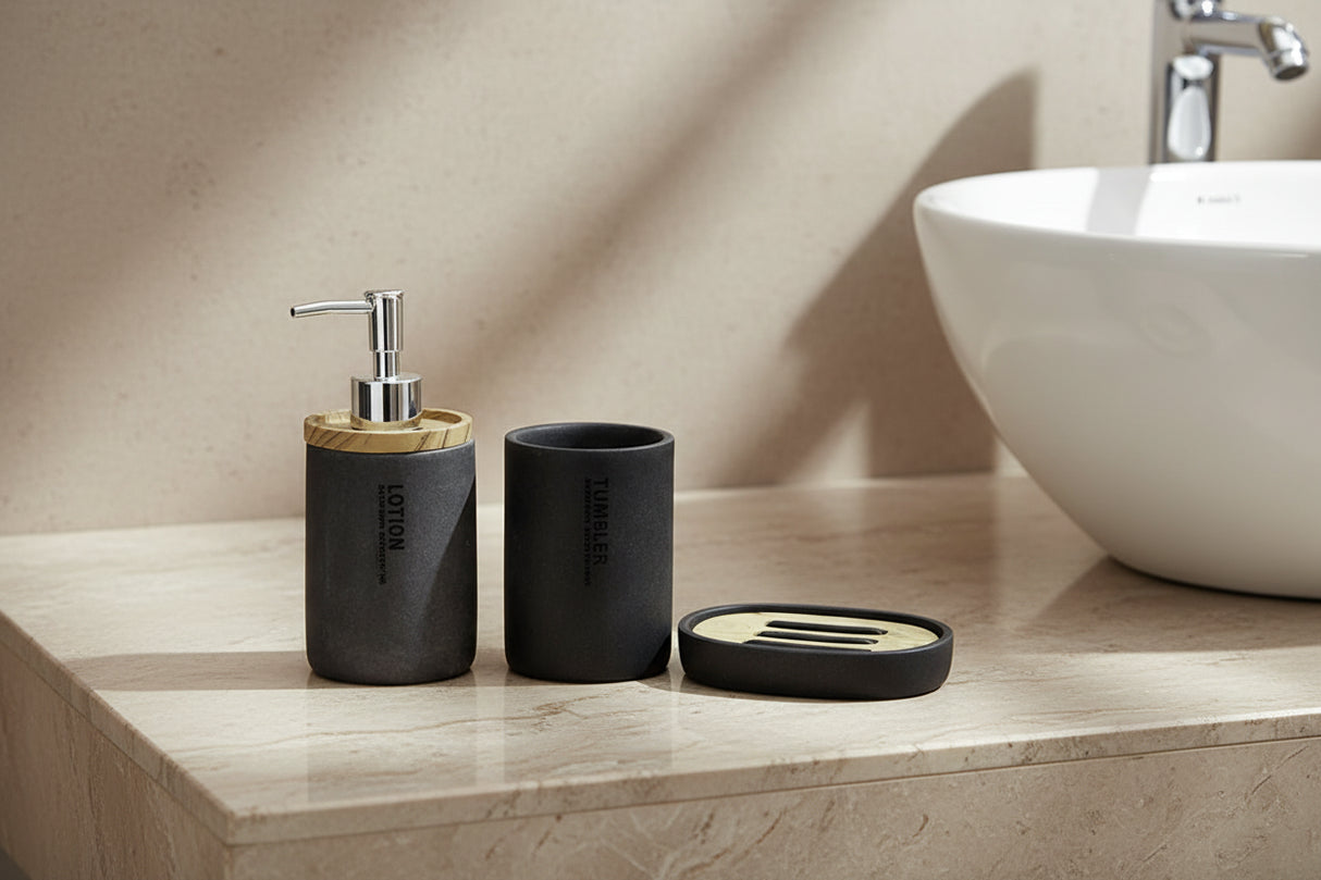 Set de Baño Mira Gray x 3 Piezas