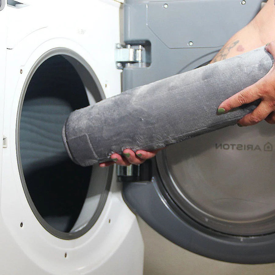 Pack 2 Piezas Alfombra Bath Gris/Tacho Rectangular Tapa Bamboo Beige