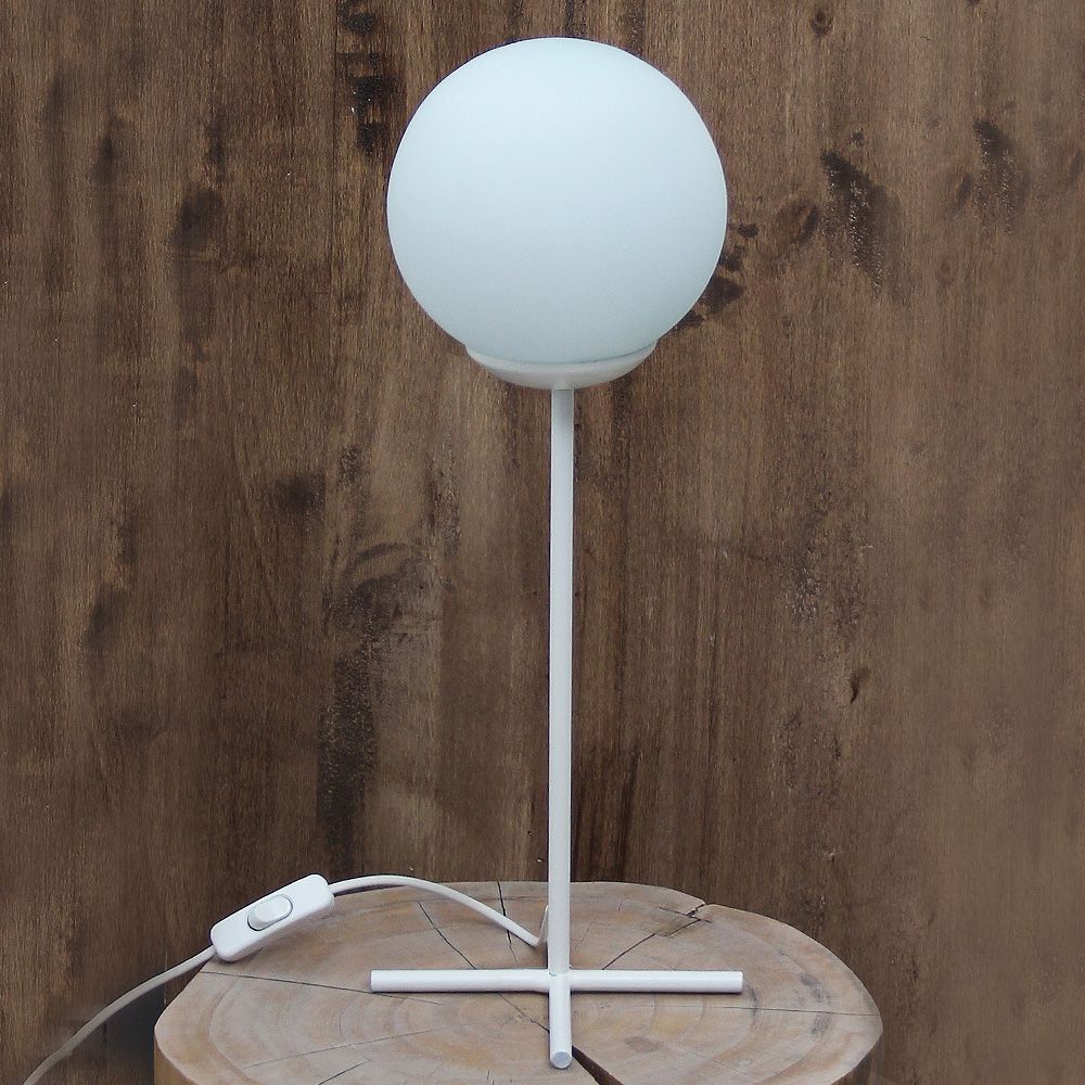 Lámpara de Mesa Pie en cruz Blanco