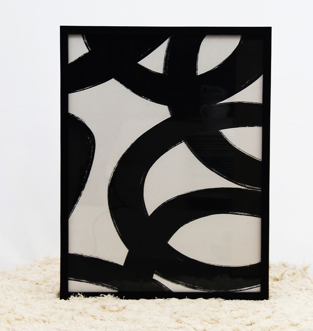 Cuadro Cintas Negras Curvas 60x80 cm