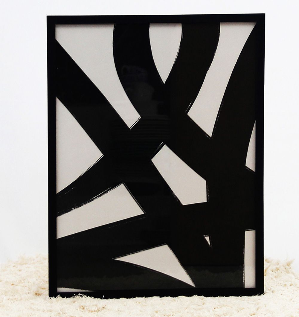 Cuadro Cintas Negras Rectas 60x80 cm