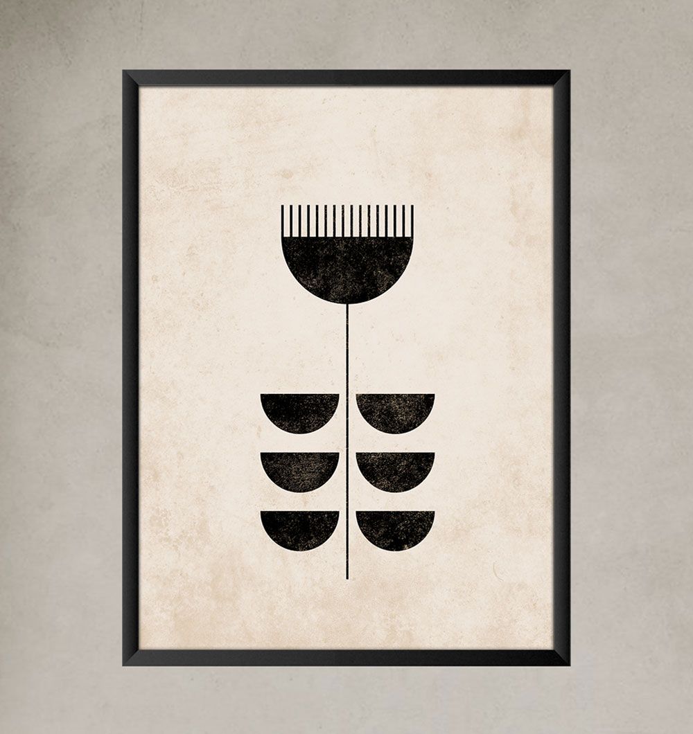 Cuadro Flor 60x45 cm Marco Negro