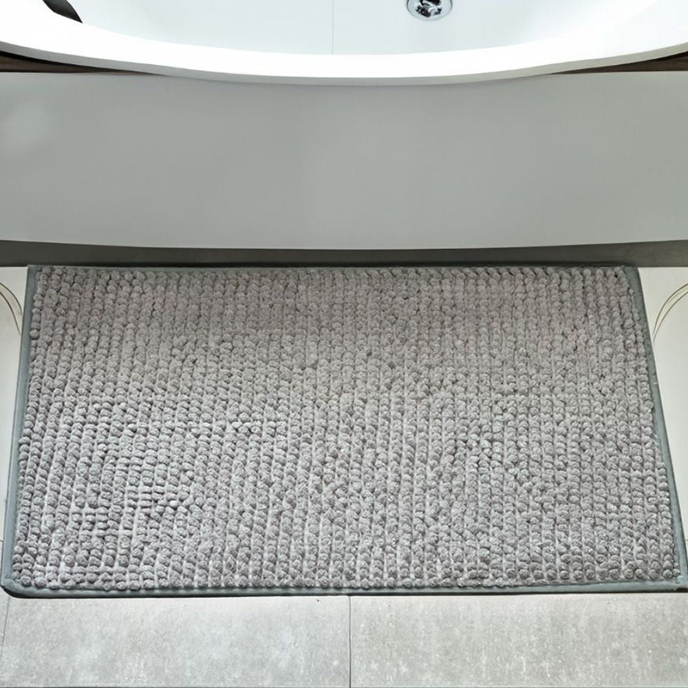 Alfombra de Baño Shaggy Short Gris 40x60 cm