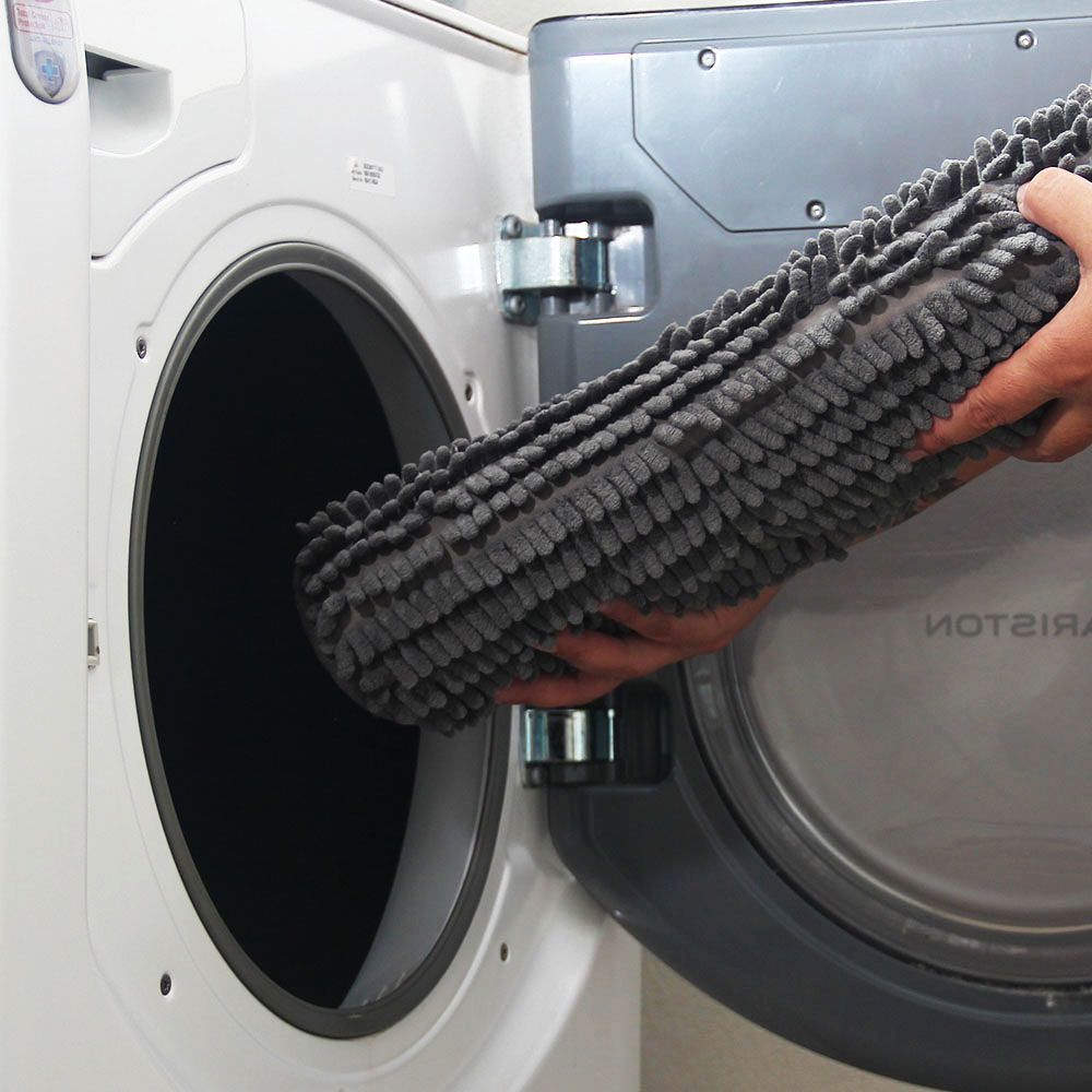 Alfombra de Baño Shaggy Gris Oscuro 40x60 cm