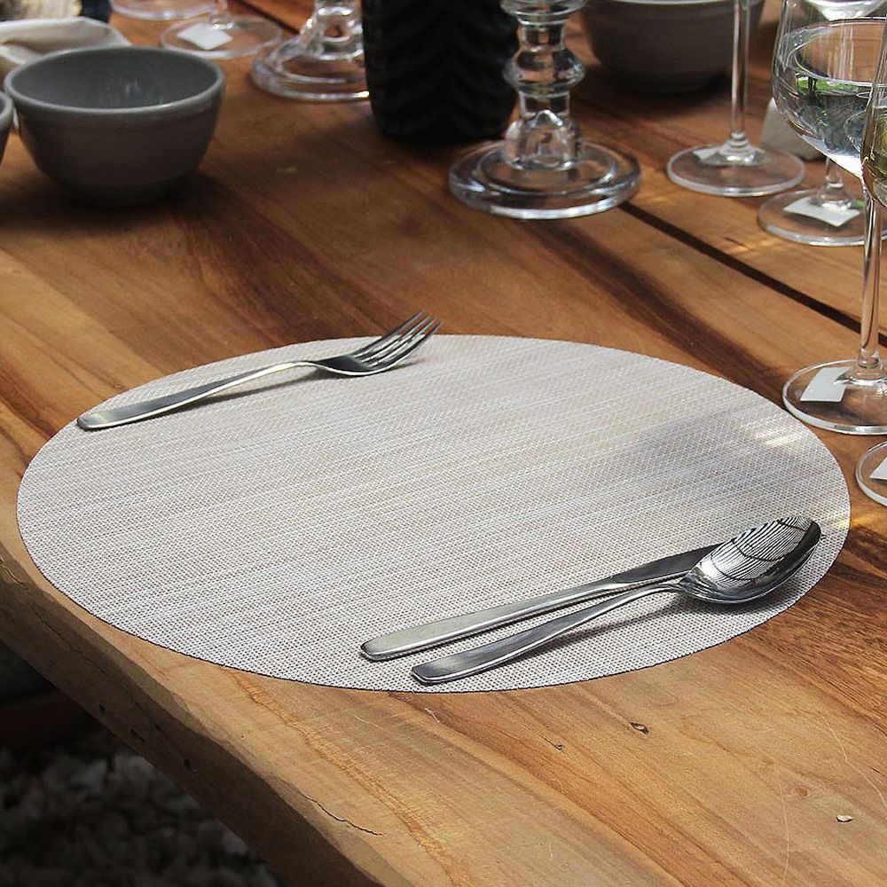 Individual Rafia Redondo Beige 38 cm