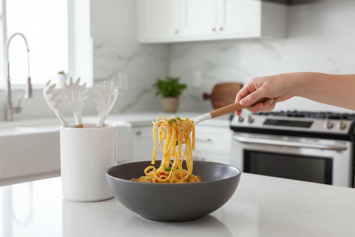 Cuchara Para Pasta de Silicona Premium Blanca 33 cm