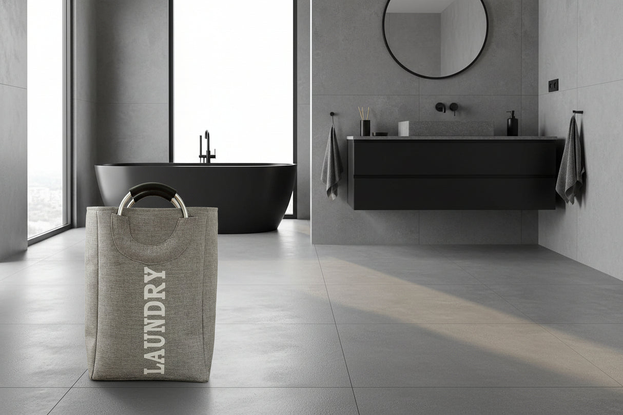 Cesto Laundry Manija Acero Gris