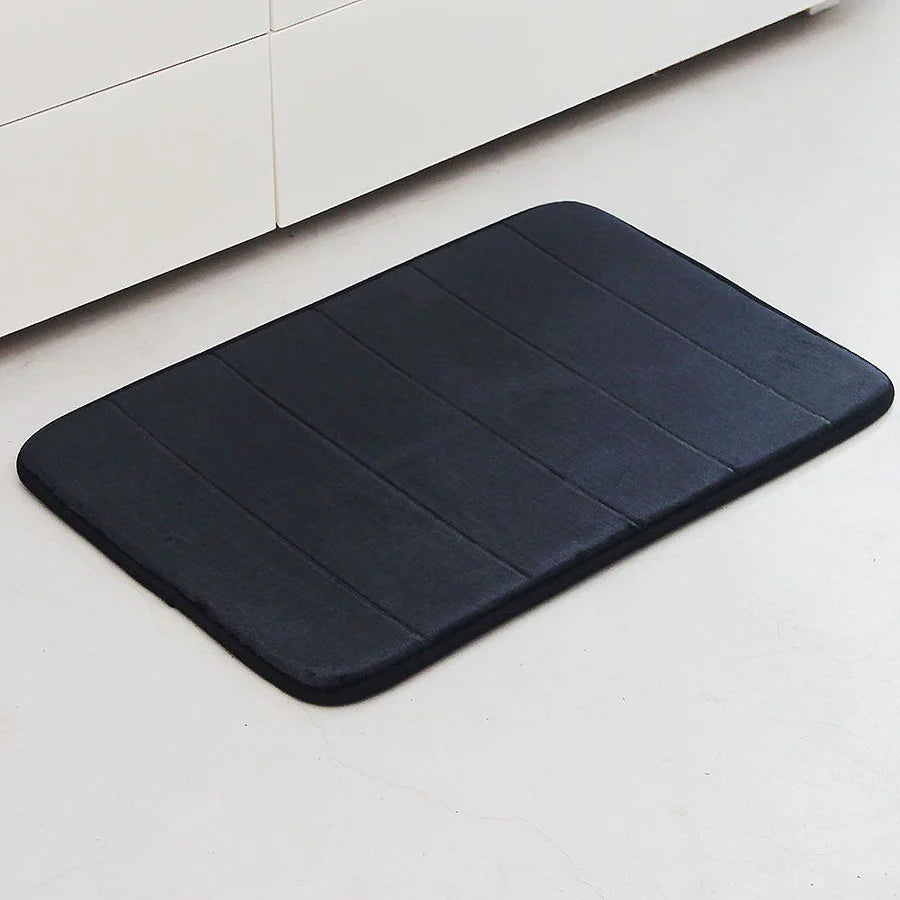 Pack 2 Piezas Alfombra Line Negra/Tacho Rectangular Tapa Bamboo Beige