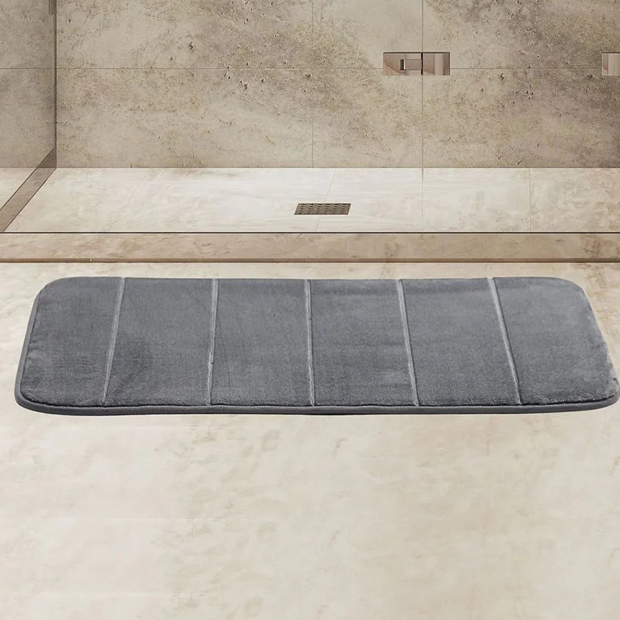 Pack 2 Piezas Alfombra Line Gris/Tacho Rectangular Tapa Bamboo Beige