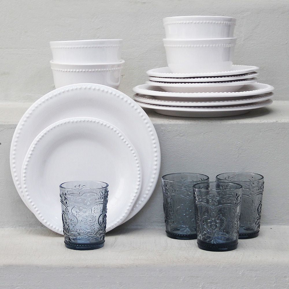 Juego 16 Piezas Queen / Vaso Hampton Blue