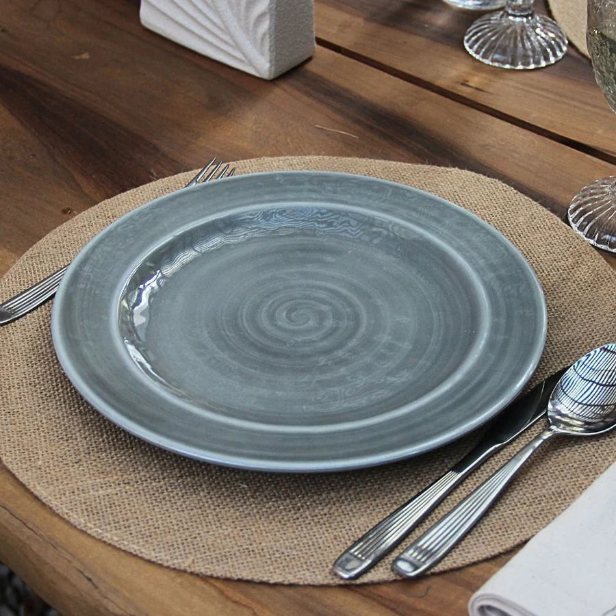 Pack 6 Platos Playos Melamina Gris