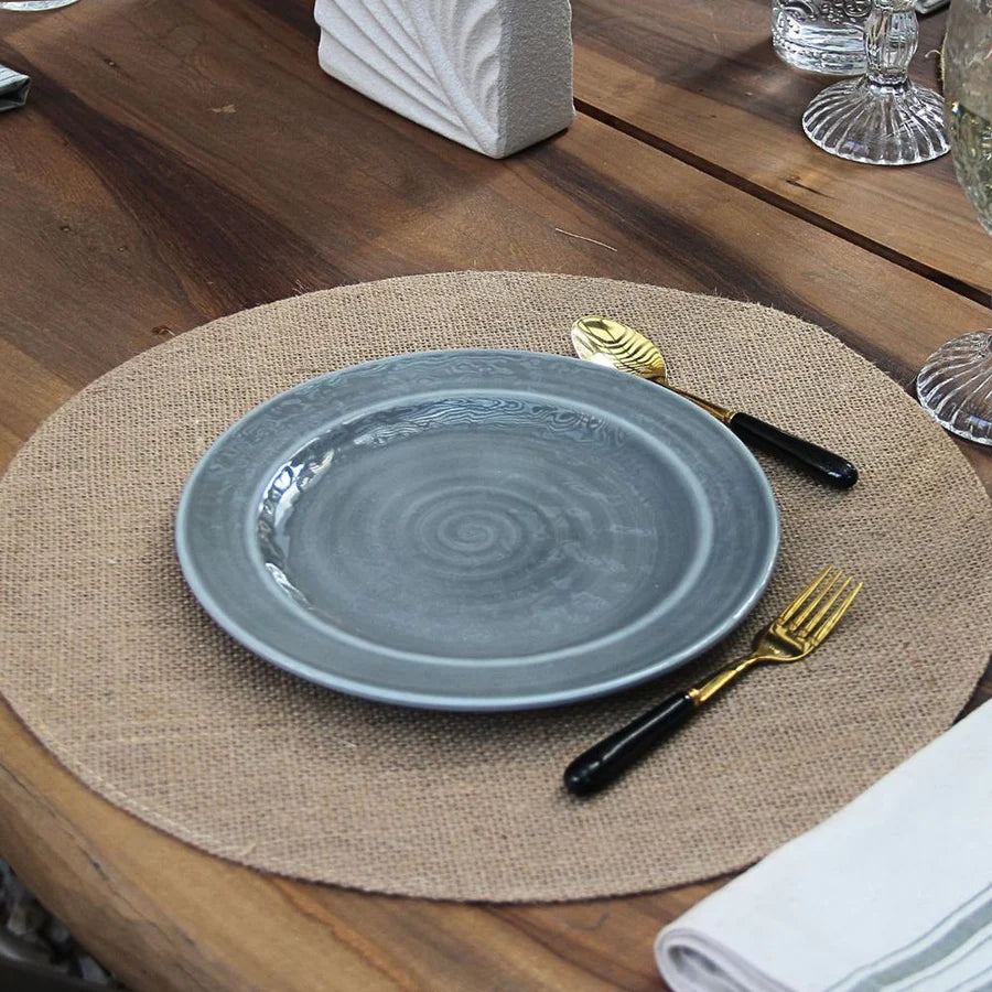 Pack 6 Platos Postre Melamina Gris