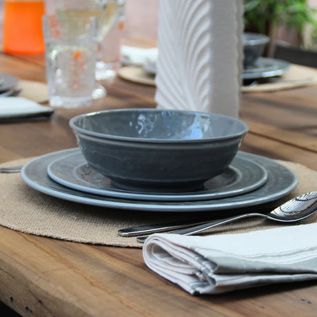 Juego 18 Piezas Melamina Gris