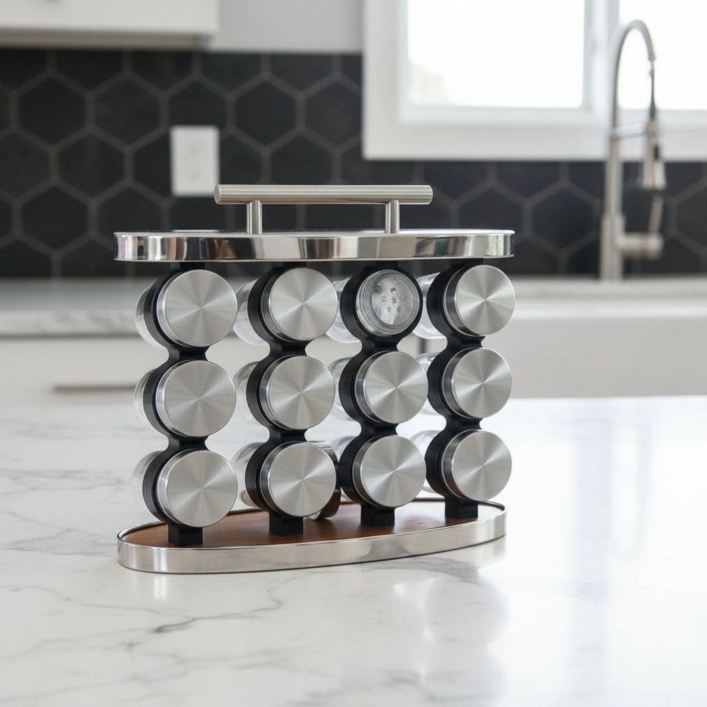 Especiero Oval Bamboo y Acero x 12