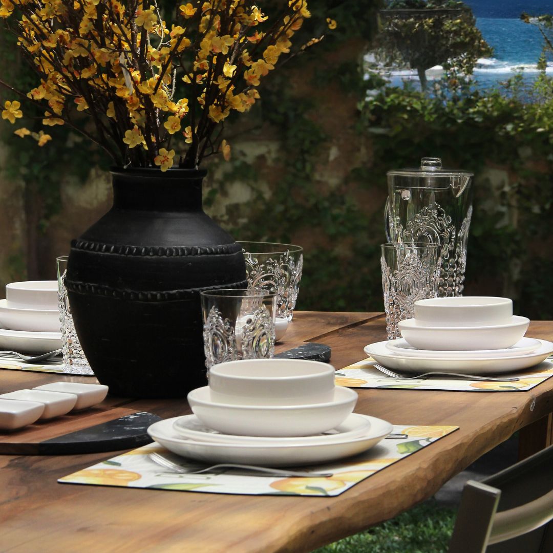 Tabla Marmol Negro y Madera 30 cm