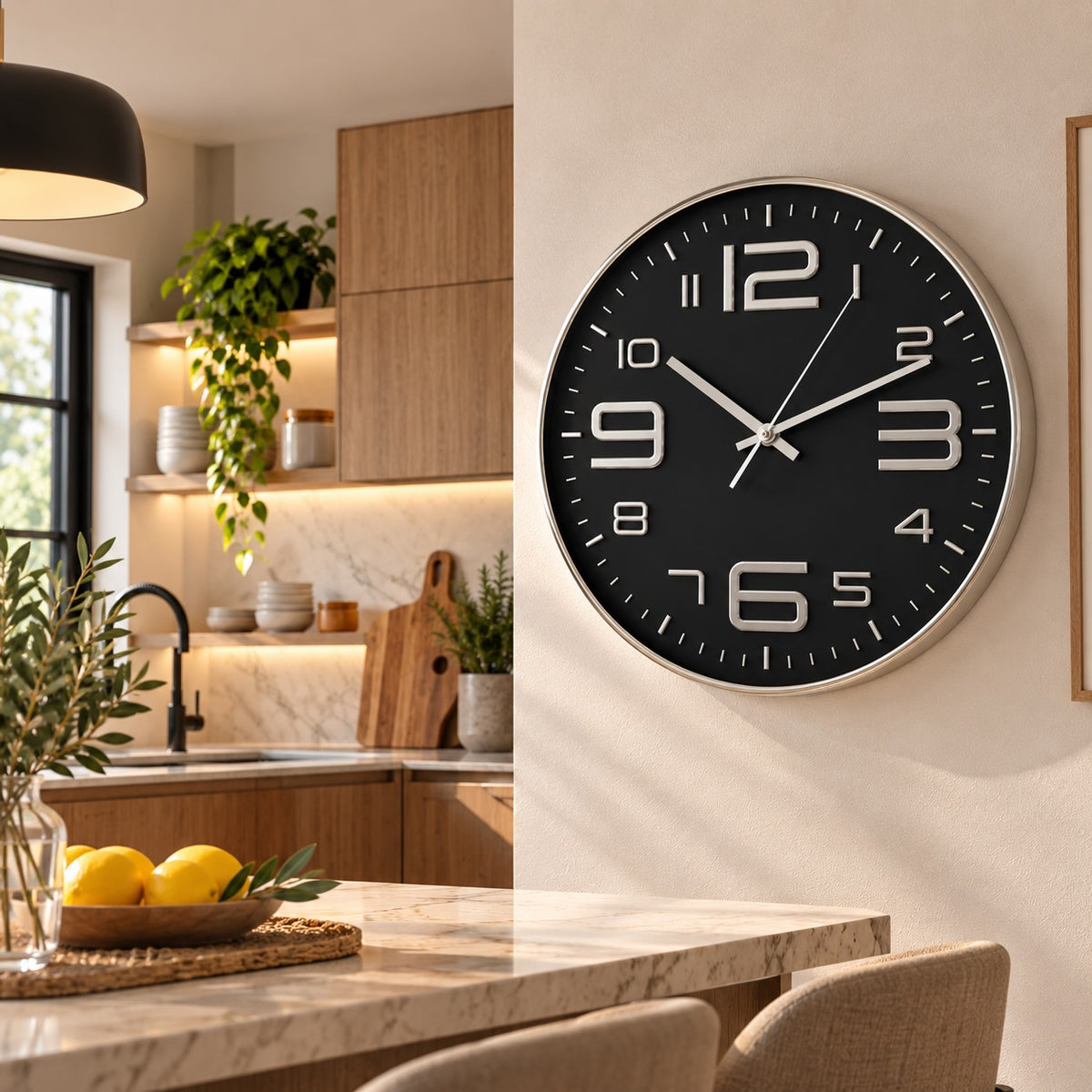 Reloj Metro Black 35 cm
