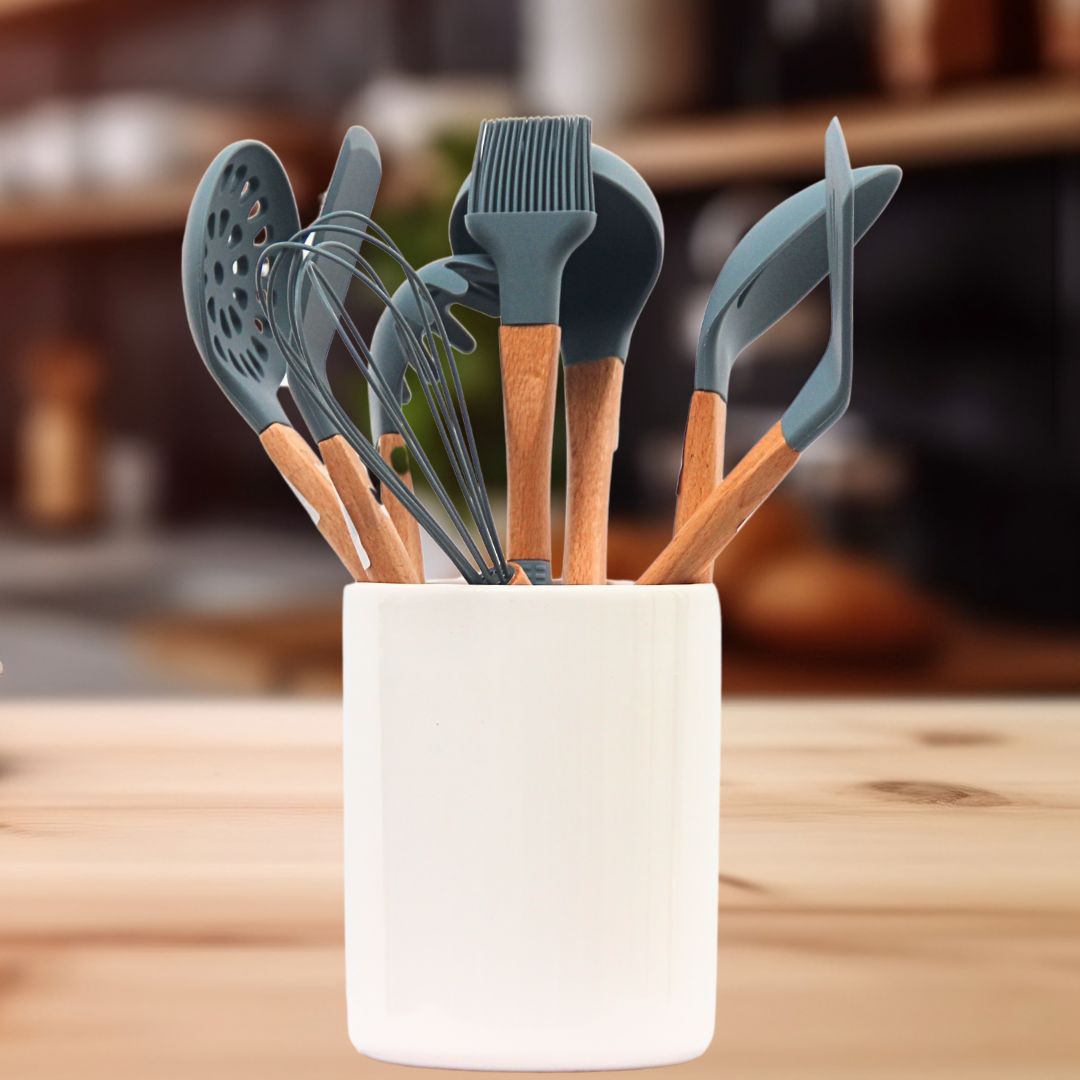 Pack 8 Utensilios Gris Premiun