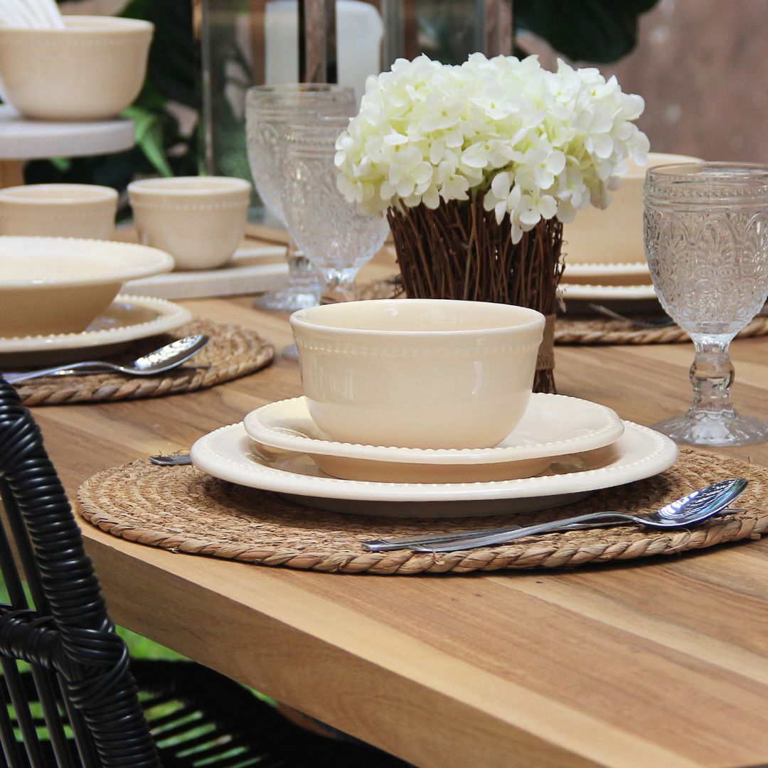 Juego 4 Piezas Queen Crema