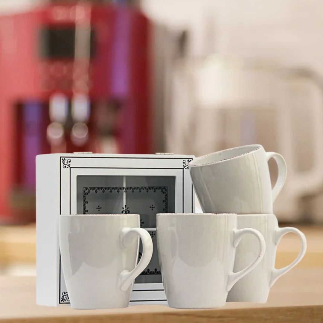 Pack 4 Jarros Positano Crema/Caja de Té Infusions Mediana