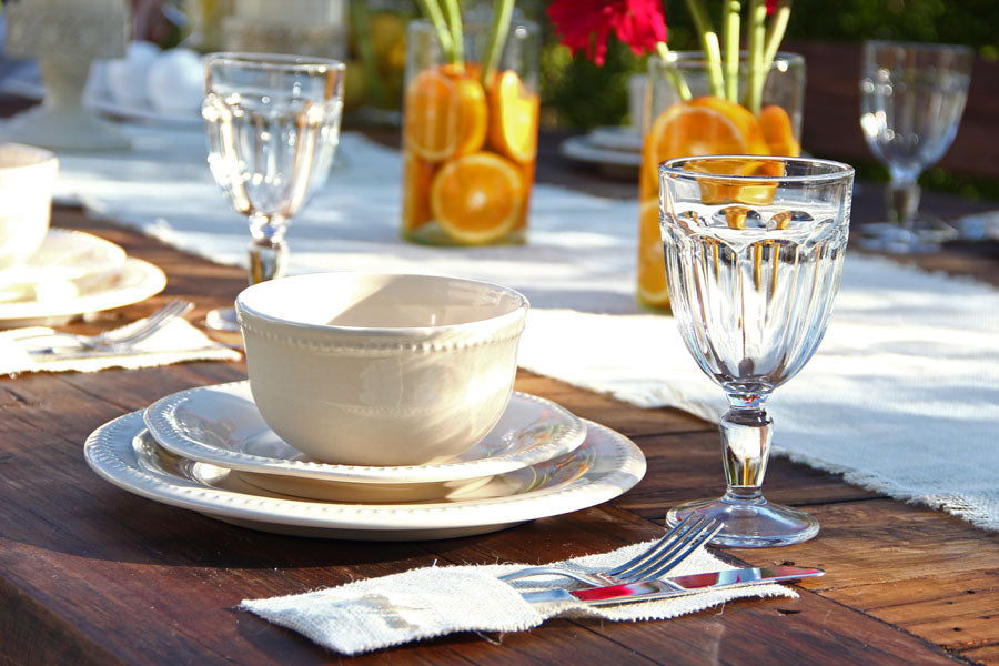 Juego 18 Piezas Queen Crema