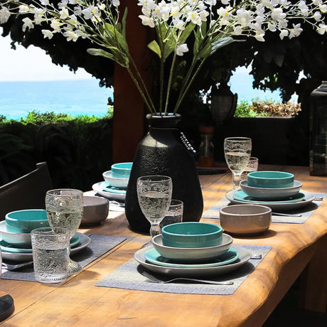 Juego 16 Piezas Daily Gris/Turquesa