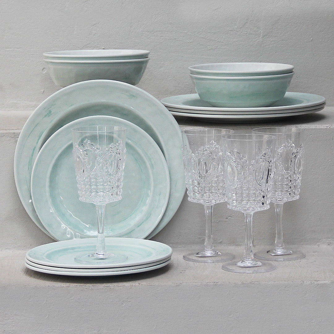 Juego 16 Piezas Melamina Menta/Copas Imperial