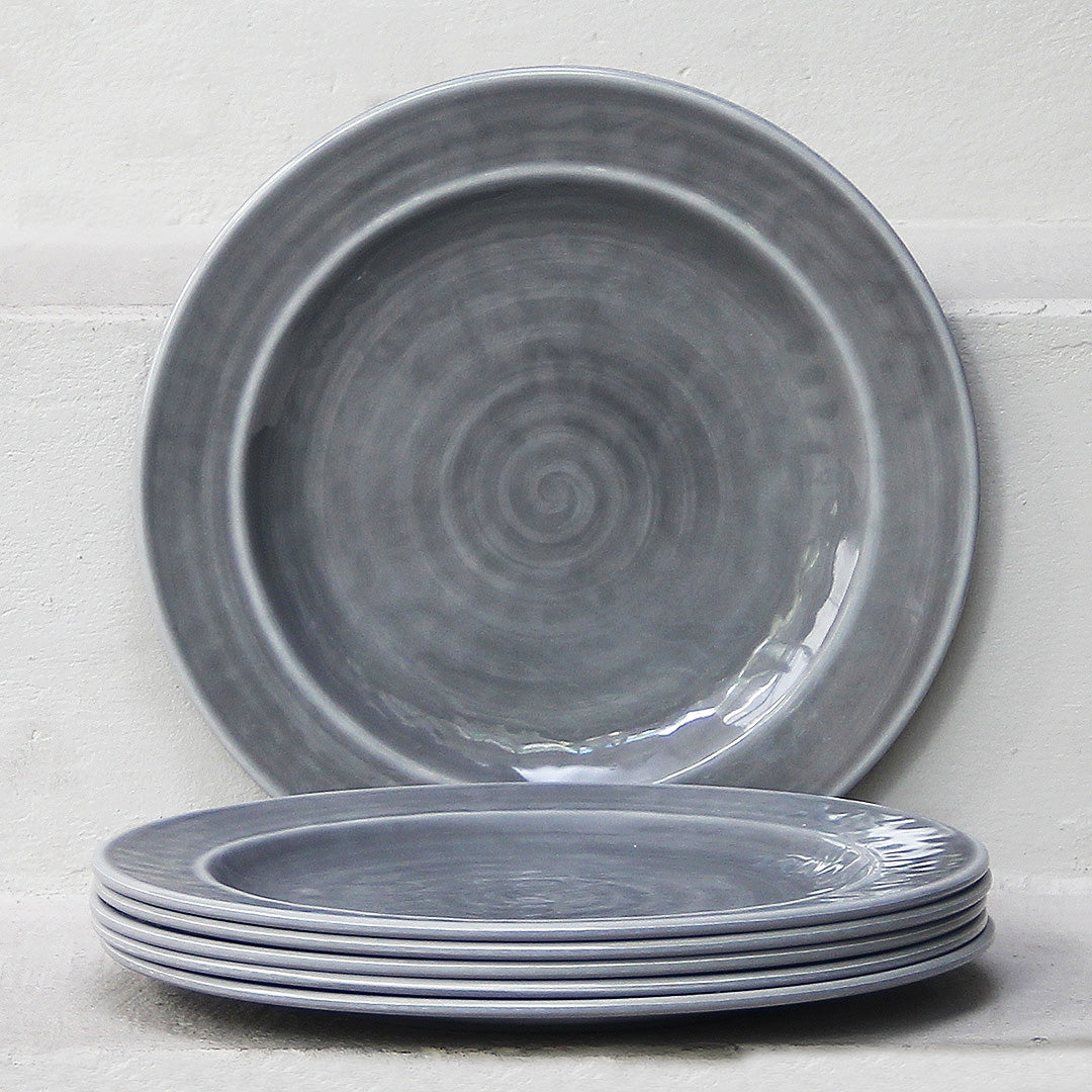 Pack 6 Platos Playos Melamina Gris