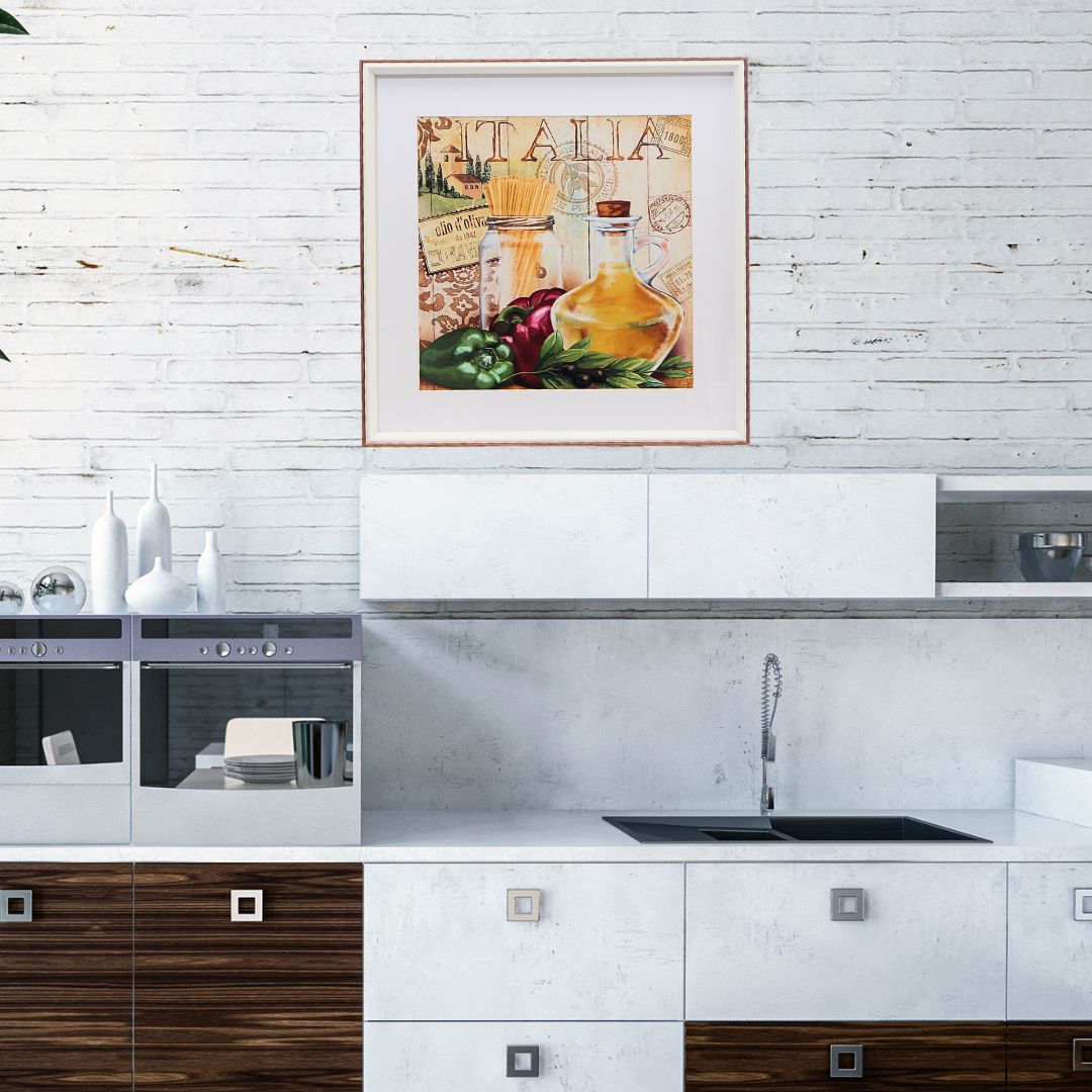 Cuadro Italia 40x40 cm Marco Oscuro