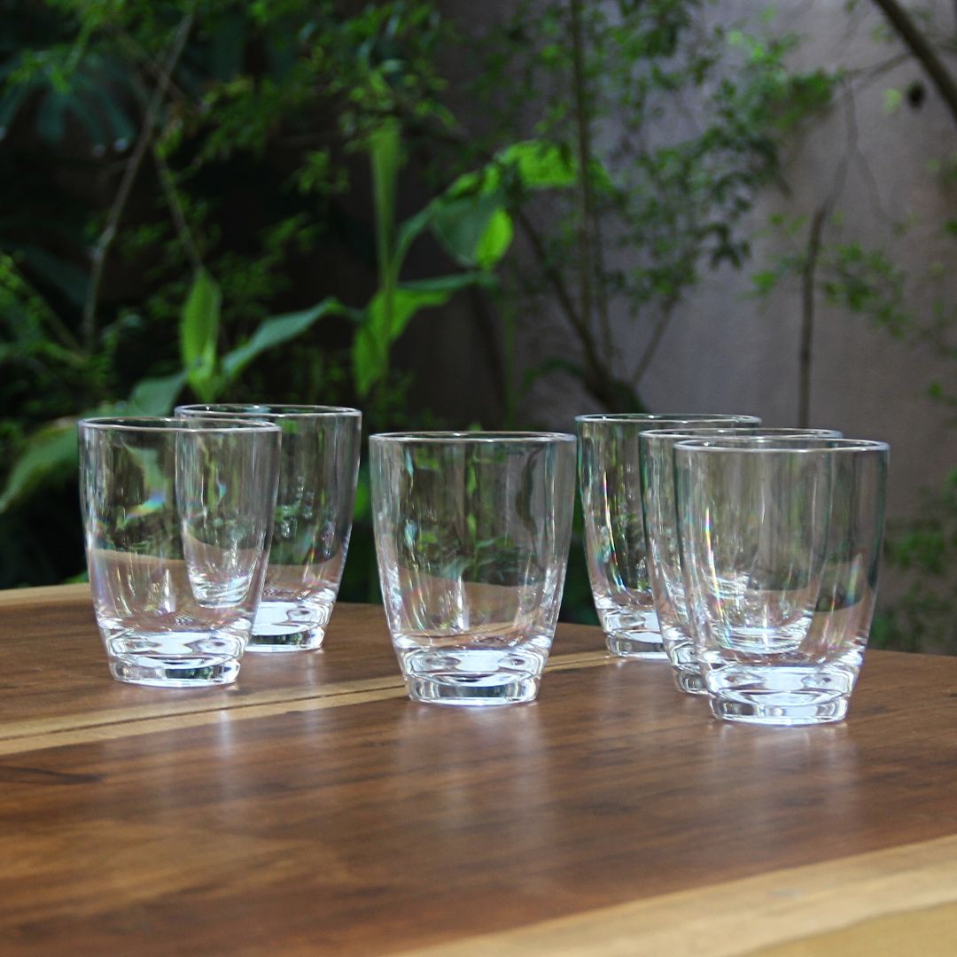 Juego 6 Vasos Clásicos Acrílico