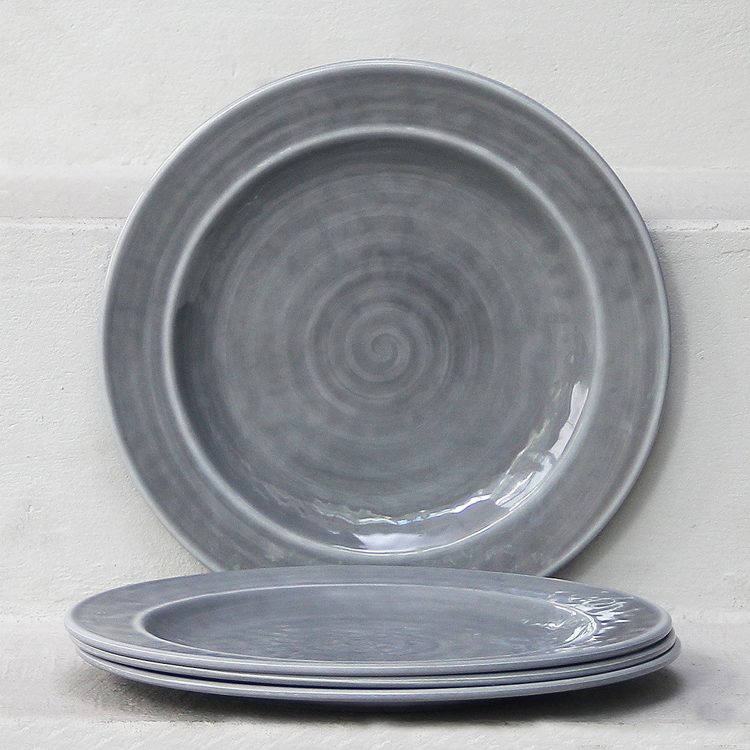 Pack 4 Platos Playos Melamina Gris