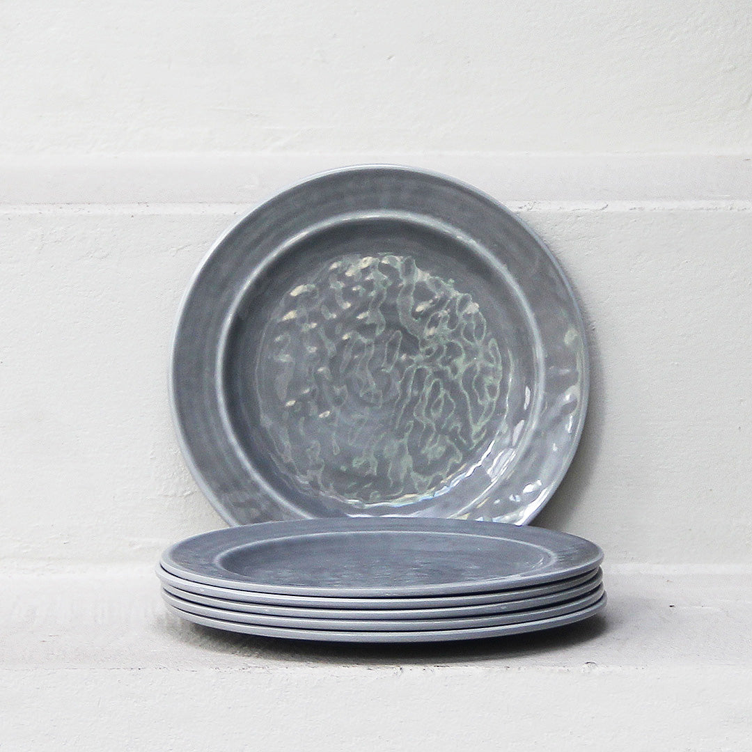 Pack 6 Platos Postre Melamina Gris