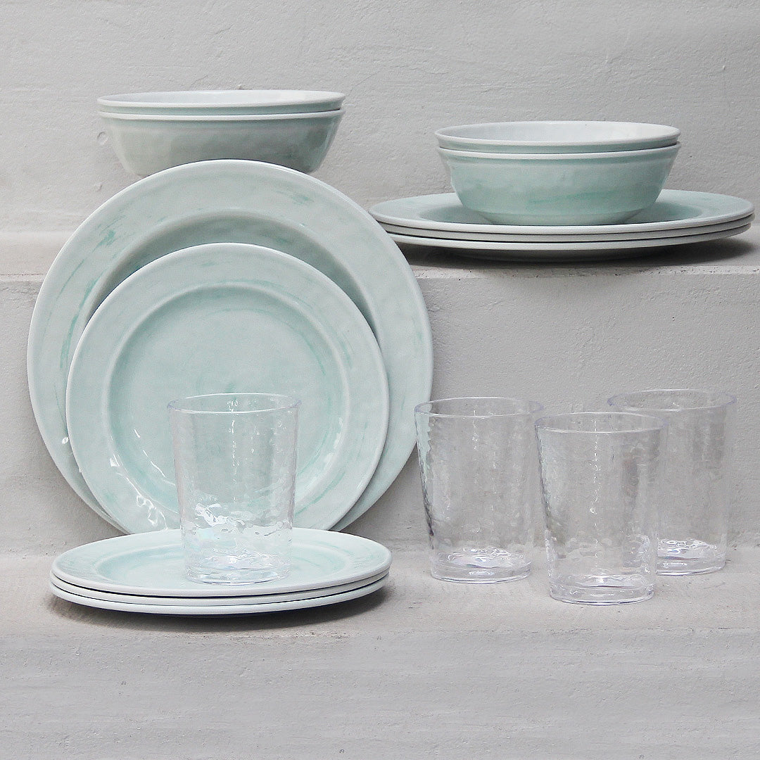Juego 16 Piezas Melamina Menta/Vasos Martele